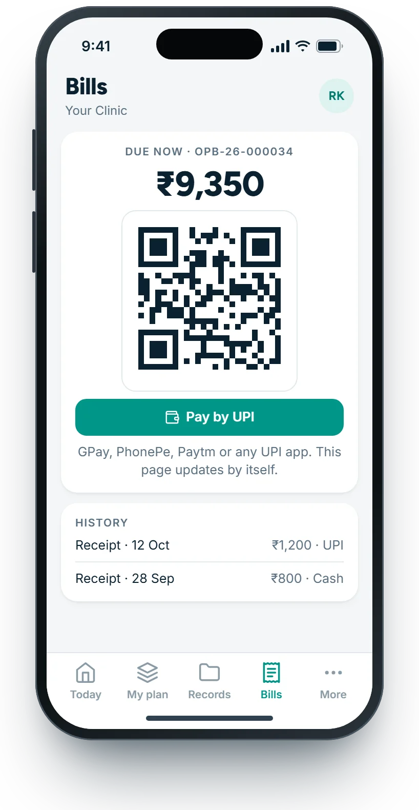 Or pay inside the app