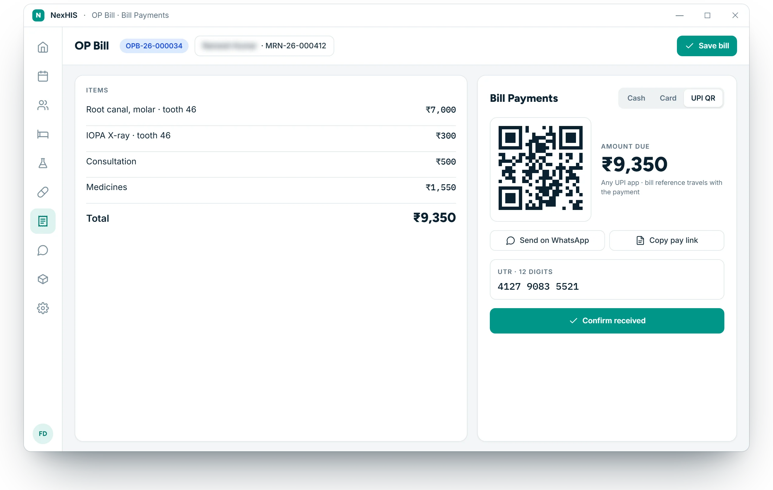 UPI QR at the desk