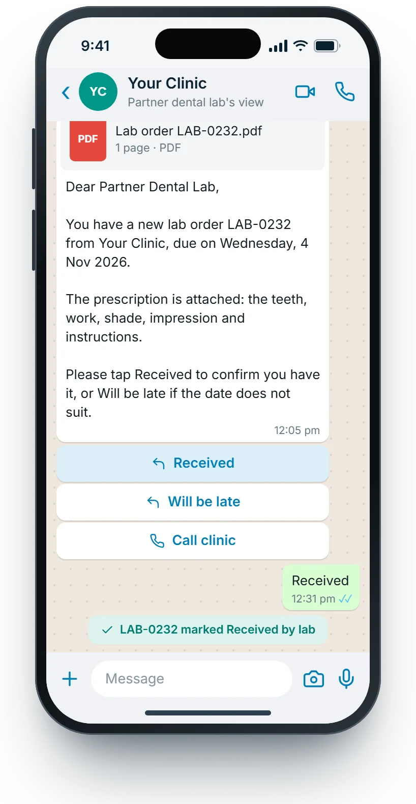 Labs tap Received